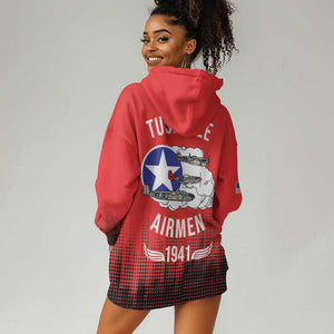 Tuskegee Red Tails Airmen WWII Tribute Hoodie Dress 332nd Fighter Group - Red - African Pride