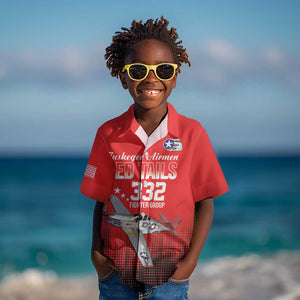 Tuskegee Red Tails Airmen WWII Tribute Kid Hawaiian Shirt 332nd Fighter Group - Red - African Pride