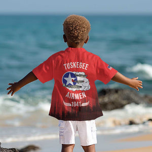 Tuskegee Red Tails Airmen WWII Tribute Kid Hawaiian Shirt 332nd Fighter Group - Red - African Pride