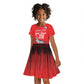 Tuskegee Red Tails Airmen WWII Tribute Kid Short Sleeve Dress 332nd Fighter Group - Red - African Pride
