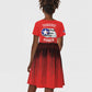 Tuskegee Red Tails Airmen WWII Tribute Kid Short Sleeve Dress 332nd Fighter Group - Red - African Pride