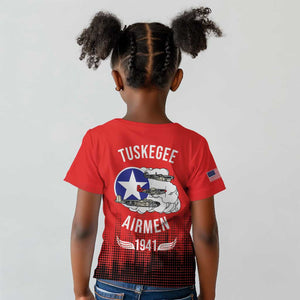 Tuskegee Red Tails Airmen WWII Tribute Kid T shirt 332nd Fighter Group - Red - African Pride