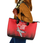 Tuskegee Red Tails Airmen WWII Tribute Leather Tote Bag 332nd Fighter Group - Red - African Pride
