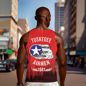 Tuskegee Red Tails Airmen WWII Tribute Men Tank Top 332nd Fighter Group - Red - African Pride