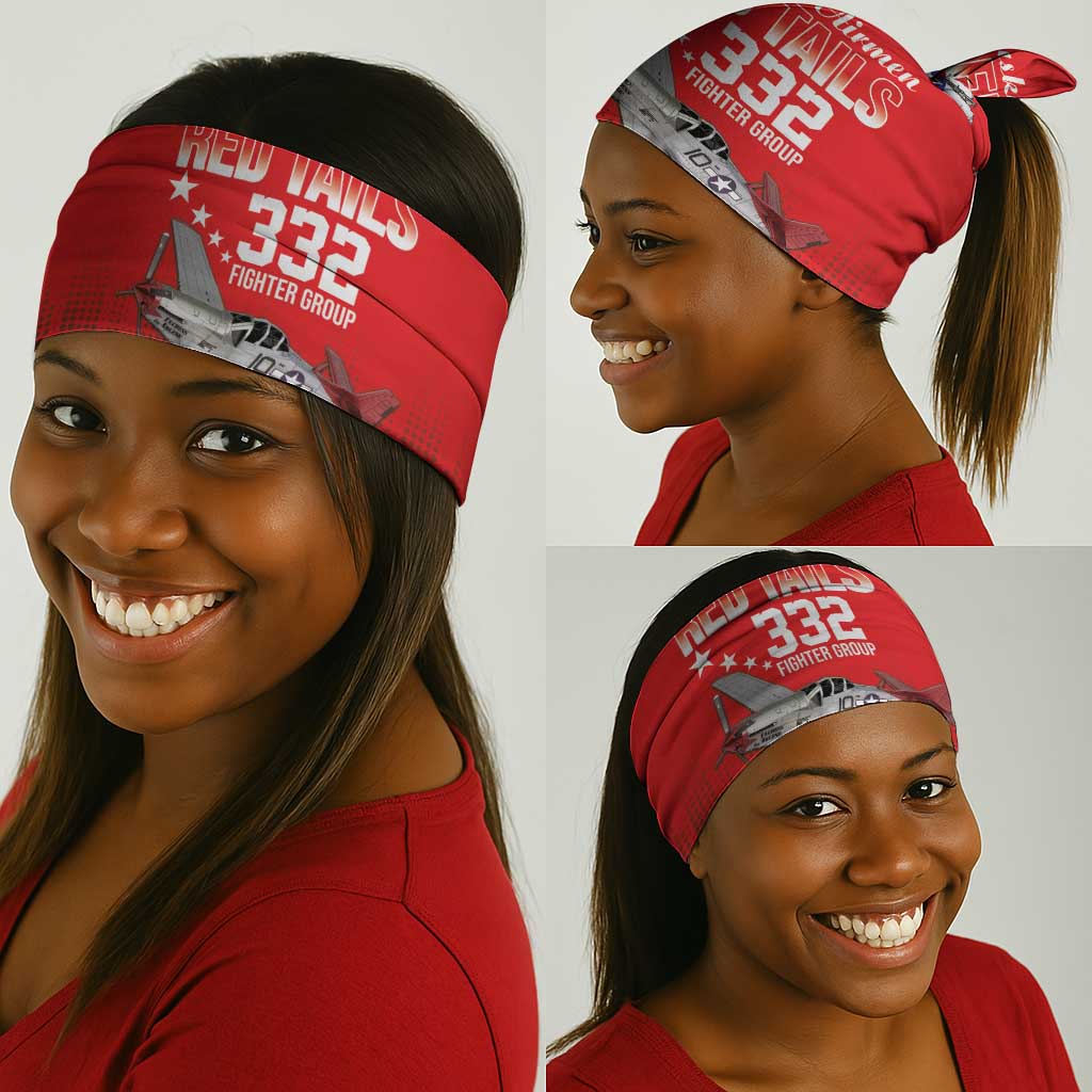 Tuskegee Red Tails Airmen WWII Tribute Neck Gaiter 332nd Fighter Group - Red - African Pride
