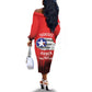 Tuskegee Red Tails Airmen WWII Tribute Off The Shoulder Long Sleeve Dress 332nd Fighter Group - Red - African Pride