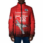 Tuskegee Red Tails Airmen WWII Tribute Padded Jacket 332nd Fighter Group - Red