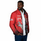 Tuskegee Red Tails Airmen WWII Tribute Padded Jacket 332nd Fighter Group - Red
