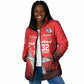 Tuskegee Red Tails Airmen WWII Tribute Padded Jacket 332nd Fighter Group - Red