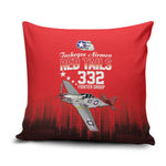 Tuskegee Red Tails Airmen WWII Tribute Pillow Cover 332nd Fighter Group - Red