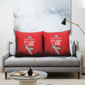 Tuskegee Red Tails Airmen WWII Tribute Pillow Cover 332nd Fighter Group - Red
