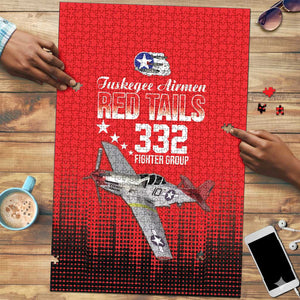 Tuskegee Red Tails Airmen WWII Tribute Puzzle 332nd Fighter Group - Red