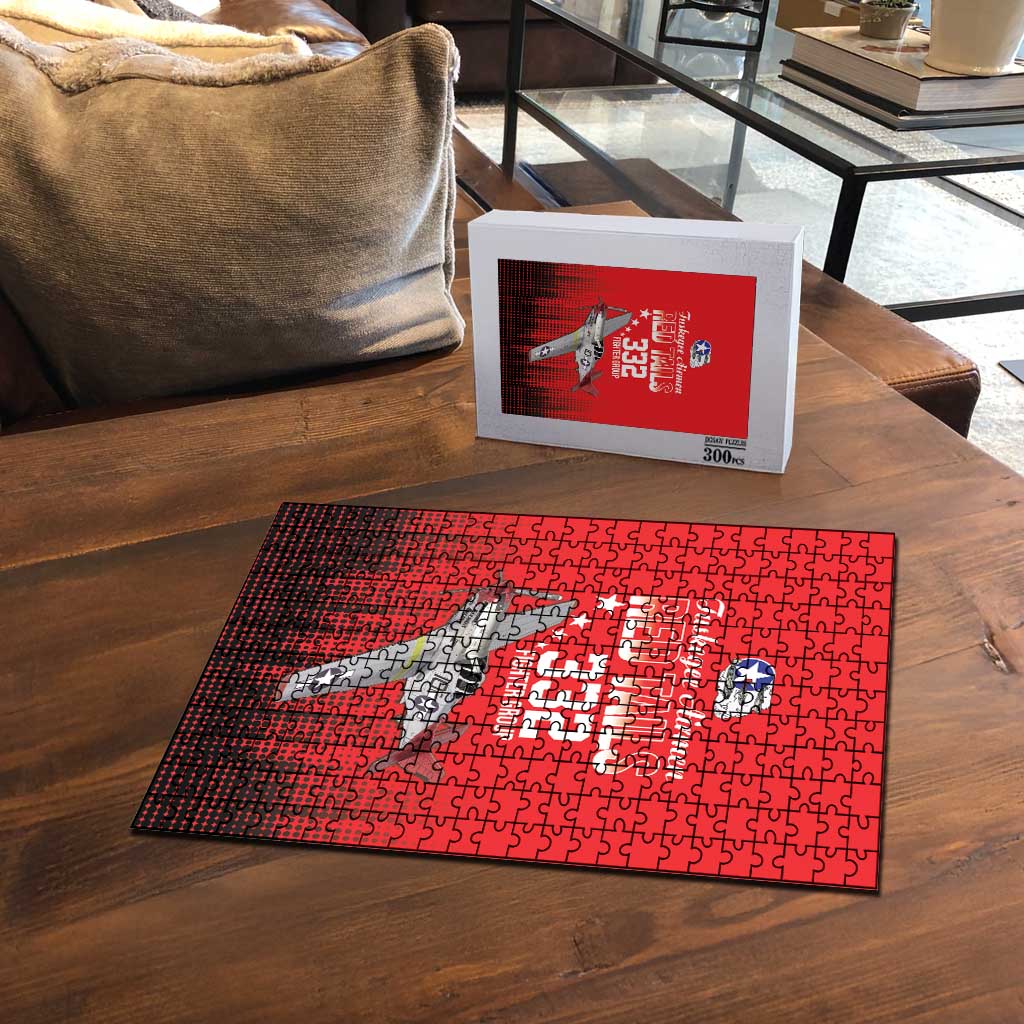 Tuskegee Red Tails Airmen WWII Tribute Puzzle 332nd Fighter Group - Red