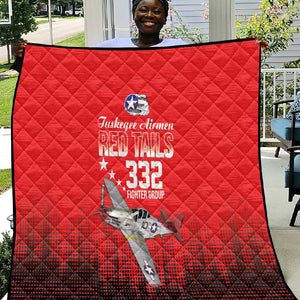 Tuskegee Red Tails Airmen WWII Tribute Quilt 332nd Fighter Group - Red - African Pride