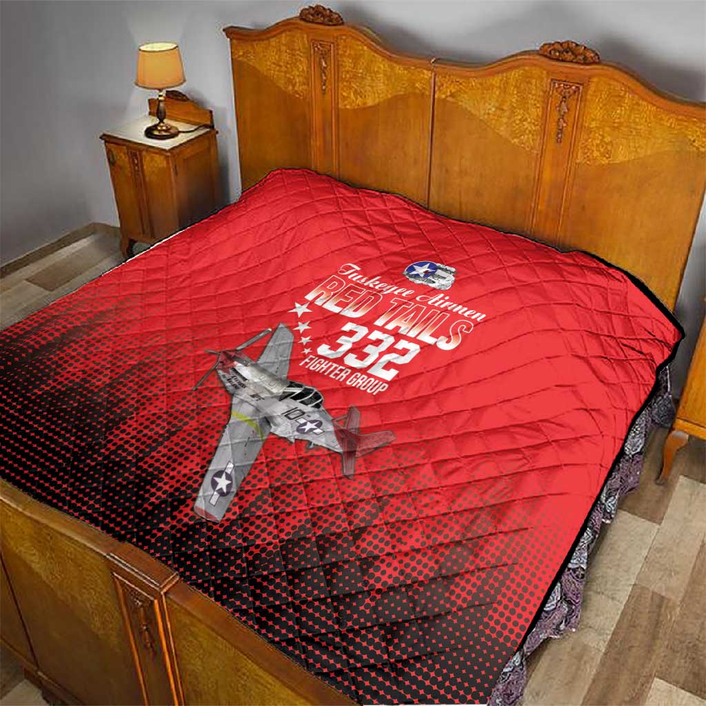 Tuskegee Red Tails Airmen WWII Tribute Quilt 332nd Fighter Group - Red - African Pride