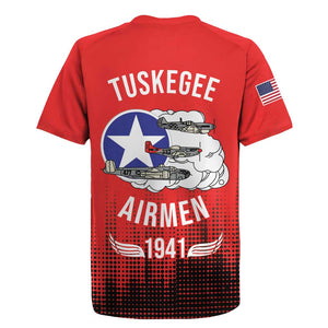 Tuskegee Red Tails Airmen WWII Tribute Rugby Jersey 332nd Fighter Group - Red - African Pride