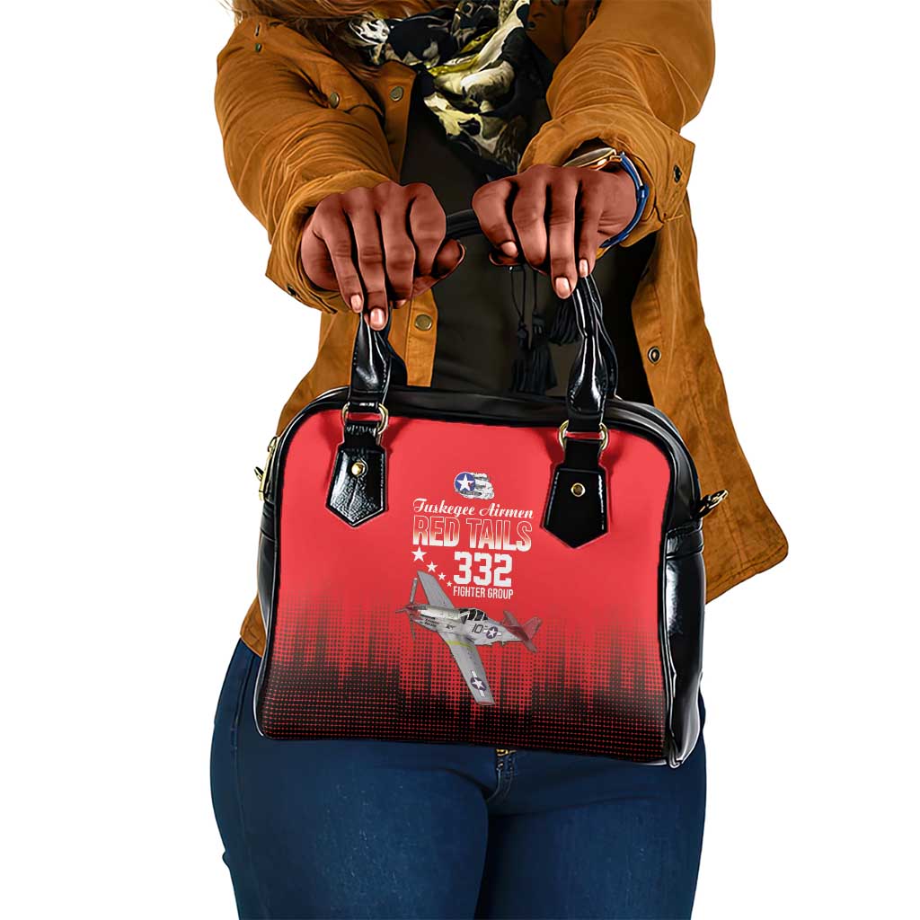 Tuskegee Red Tails Airmen WWII Tribute Shoulder Handbag 332nd Fighter Group - Red - African Pride