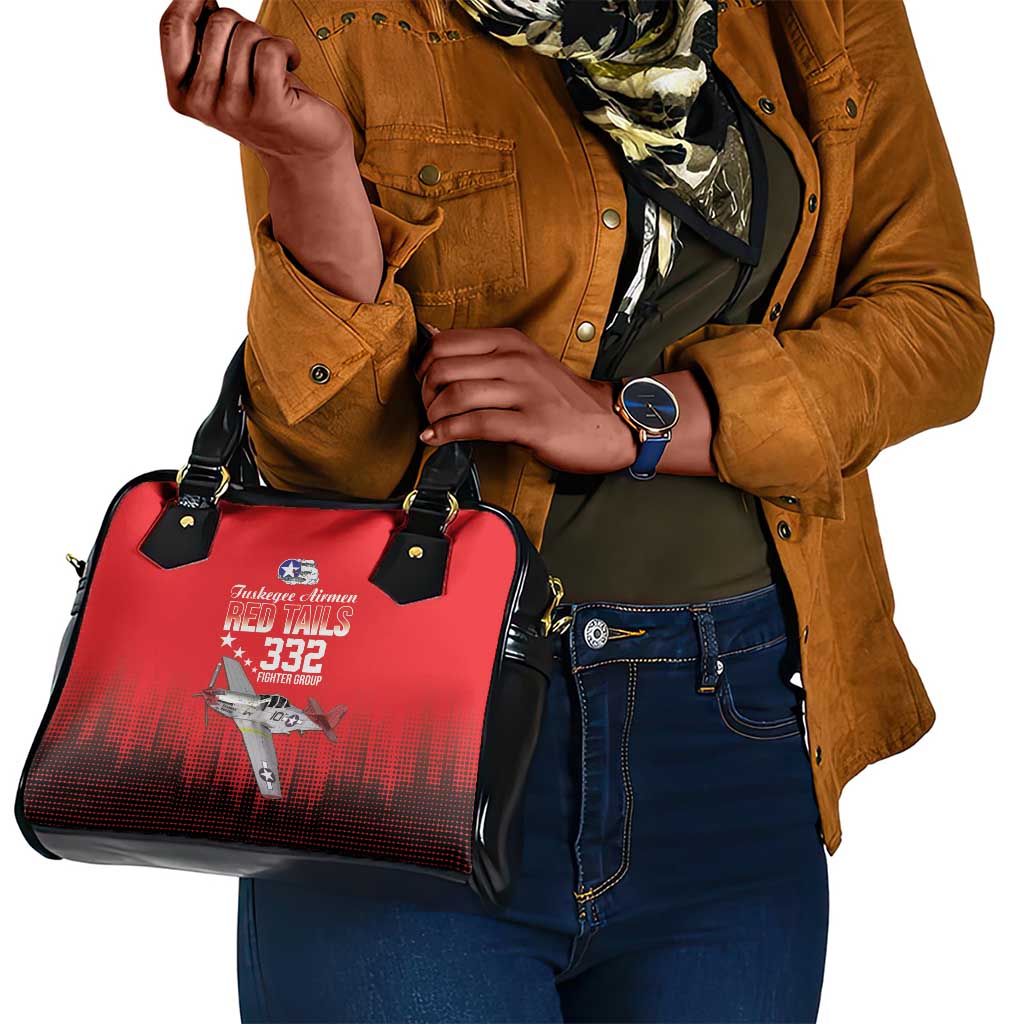 Tuskegee Red Tails Airmen WWII Tribute Shoulder Handbag 332nd Fighter Group - Red - African Pride