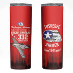 Tuskegee Red Tails Airmen WWII Tribute Skinny Tumbler 332nd Fighter Group - Red - African Pride