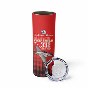 Tuskegee Red Tails Airmen WWII Tribute Skinny Tumbler 332nd Fighter Group - Red - African Pride