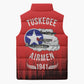Tuskegee Red Tails Airmen WWII Tribute Sleeveless Puffer Jacket 332nd Fighter Group - Red