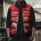 Tuskegee Red Tails Airmen WWII Tribute Sleeveless Puffer Jacket 332nd Fighter Group - Red