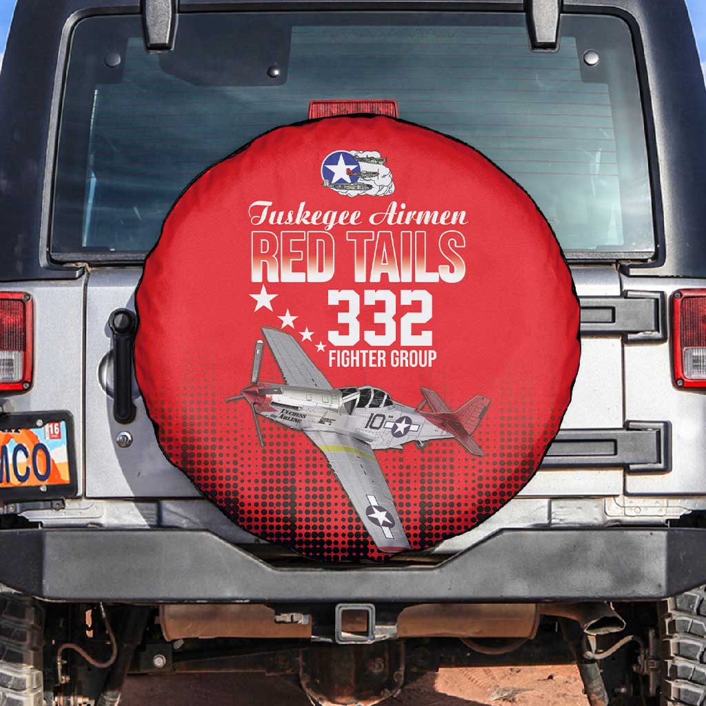 Tuskegee Red Tails Airmen WWII Tribute Spare Tire Cover 332nd Fighter Group - Red - African Pride