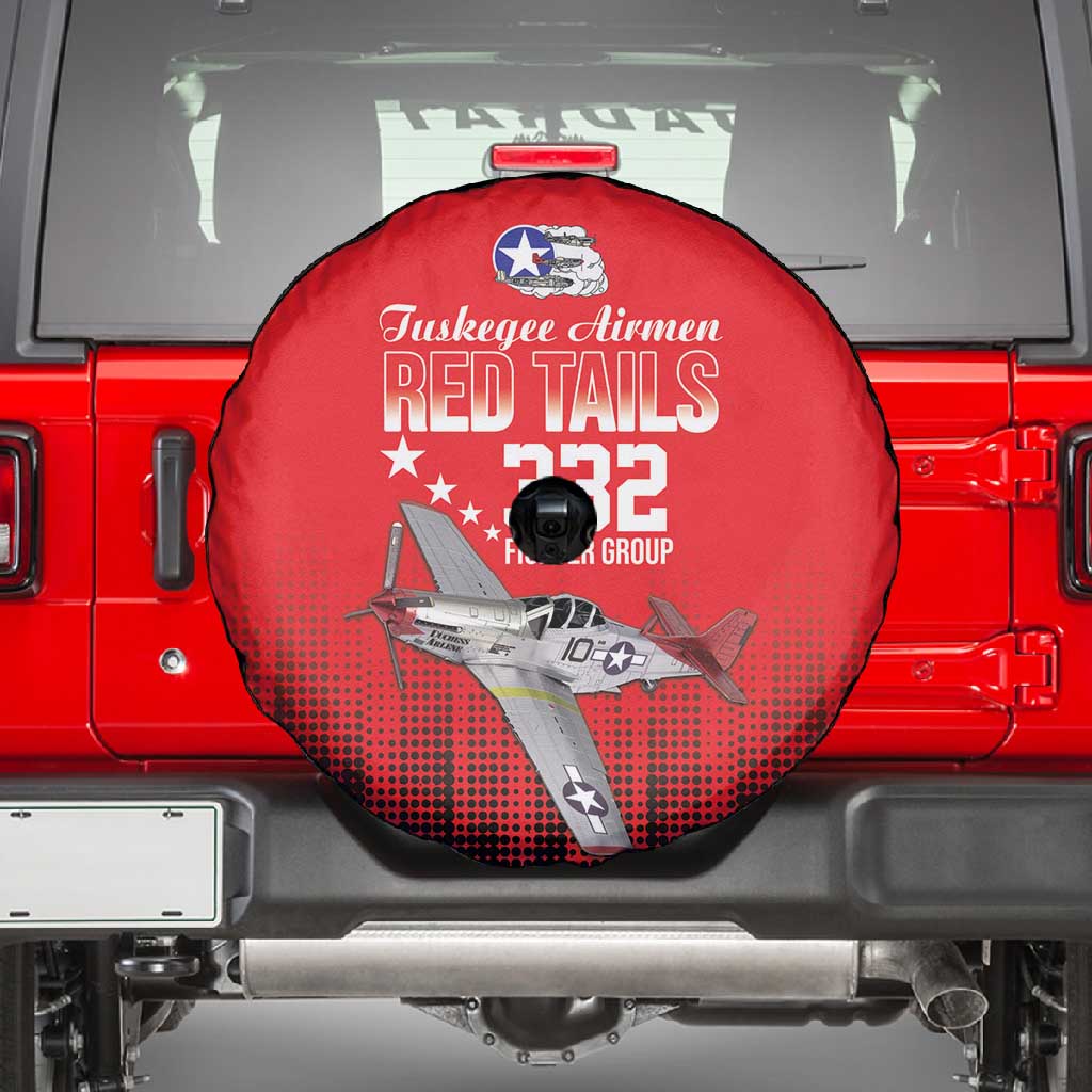 Tuskegee Red Tails Airmen WWII Tribute Spare Tire Cover 332nd Fighter Group - Red - African Pride