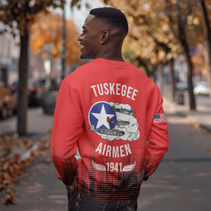 Tuskegee Red Tails Airmen WWII Tribute Sweatshirt 332nd Fighter Group - Red - African Pride