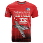 Tuskegee Red Tails Airmen WWII Tribute T shirt 332nd Fighter Group - Red - African Pride