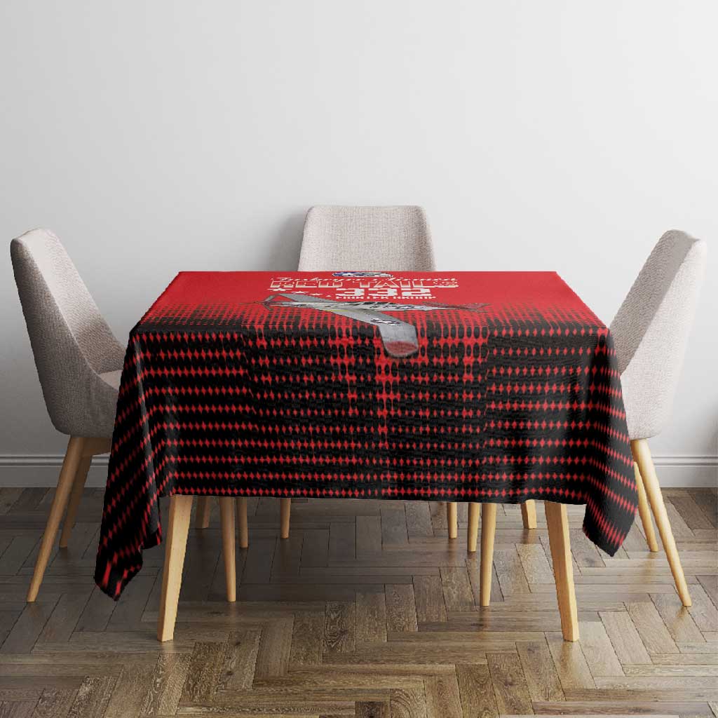 Tuskegee Red Tails Airmen WWII Tribute Tablecloth 332nd Fighter Group - Red - African Pride