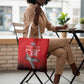 Tuskegee Red Tails Airmen WWII Tribute Tote Bag 332nd Fighter Group - Red