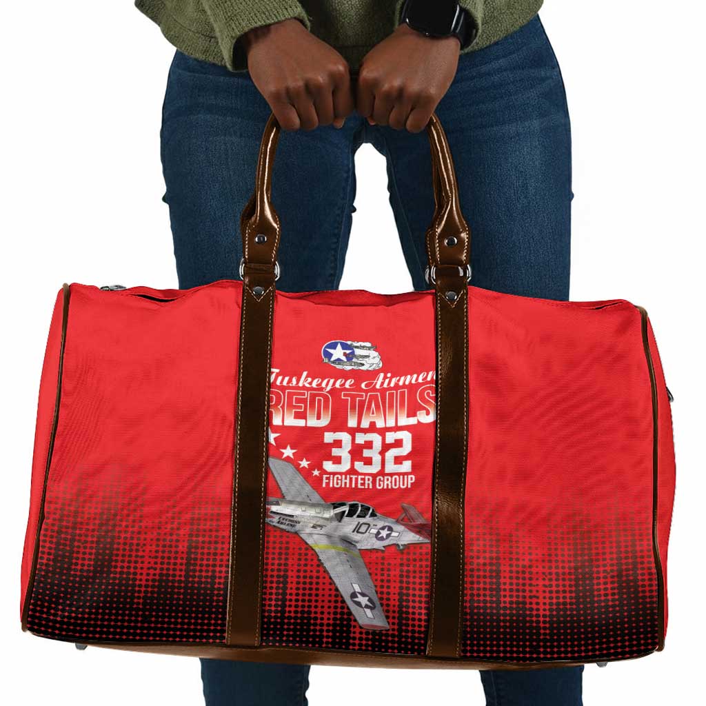 Tuskegee Red Tails Airmen WWII Tribute Travel Bag 332nd Fighter Group - Red