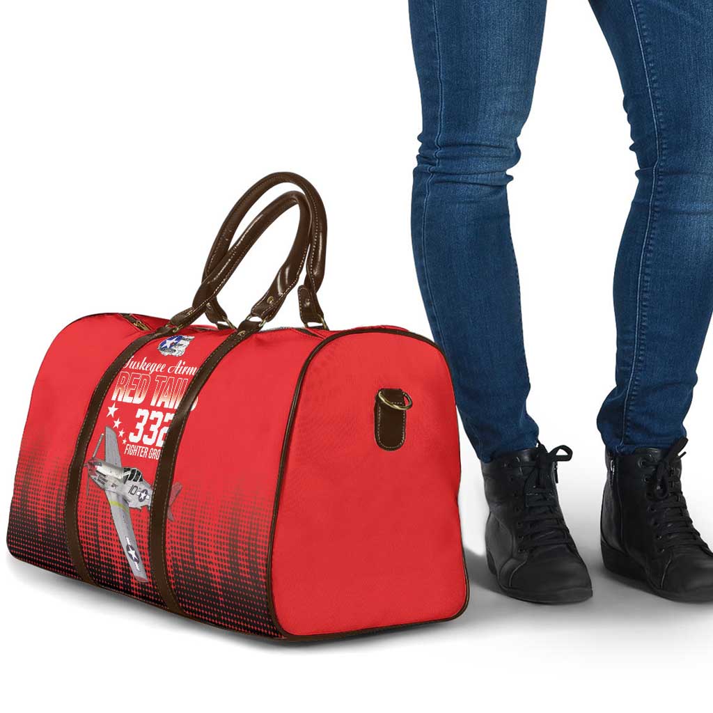 Tuskegee Red Tails Airmen WWII Tribute Travel Bag 332nd Fighter Group - Red