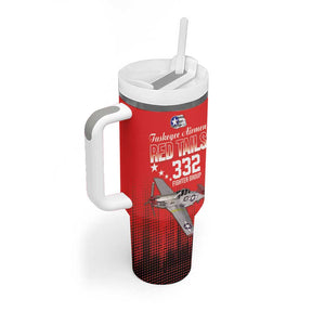 Tuskegee Red Tails Airmen WWII Tribute Tumbler With Handle 332nd Fighter Group - Red - African Pride