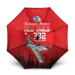 Tuskegee Red Tails Airmen WWII Tribute Umbrella 332nd Fighter Group - Red