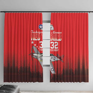 Tuskegee Red Tails Airmen WWII Tribute Window Curtain 332nd Fighter Group - Red - African Pride