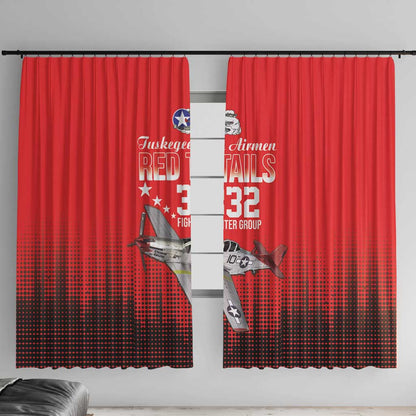 Tuskegee Red Tails Airmen WWII Tribute Window Curtain 332nd Fighter Group - Red - African Pride