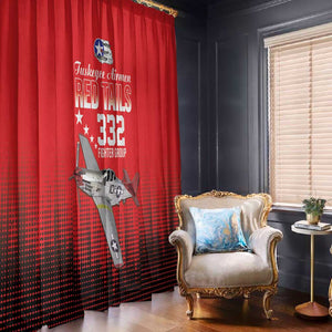 Tuskegee Red Tails Airmen WWII Tribute Window Curtain 332nd Fighter Group - Red - African Pride