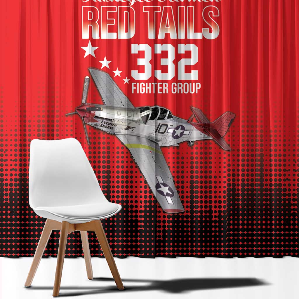 Tuskegee Red Tails Airmen WWII Tribute Window Curtain 332nd Fighter Group - Red - African Pride