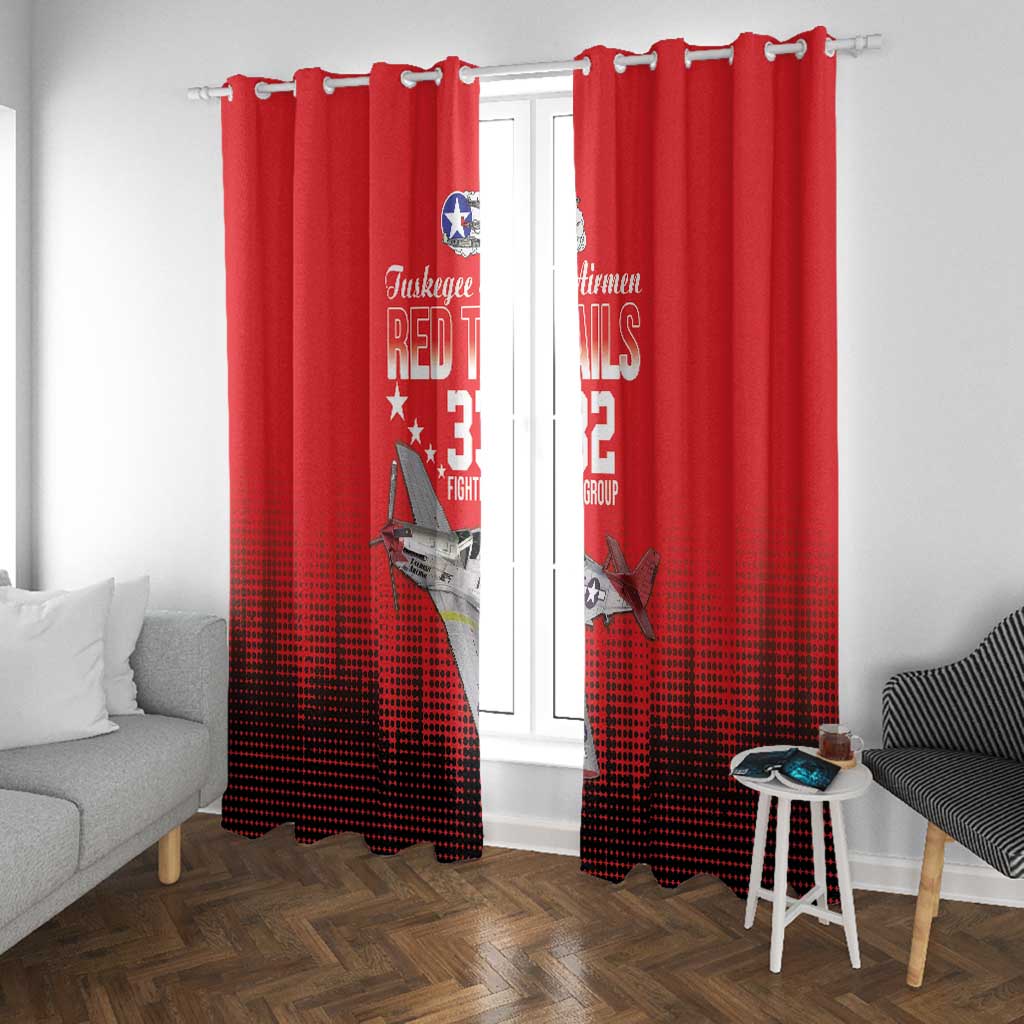 Tuskegee Red Tails Airmen WWII Tribute Window Curtain 332nd Fighter Group - Red - African Pride