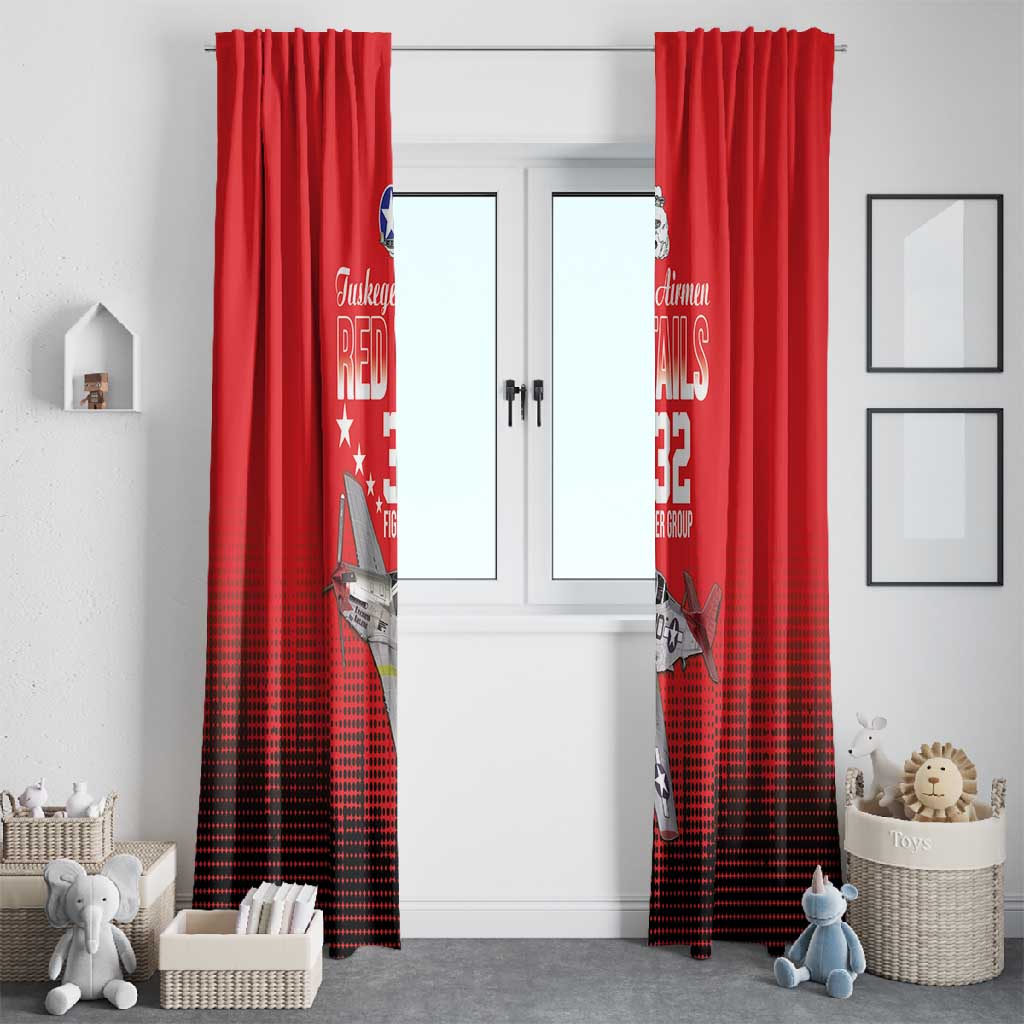 Tuskegee Red Tails Airmen WWII Tribute Window Curtain 332nd Fighter Group - Red - African Pride