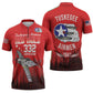 Tuskegee Red Tails Airmen WWII Tribute Zipper Polo Shirt 332nd Fighter Group - Red