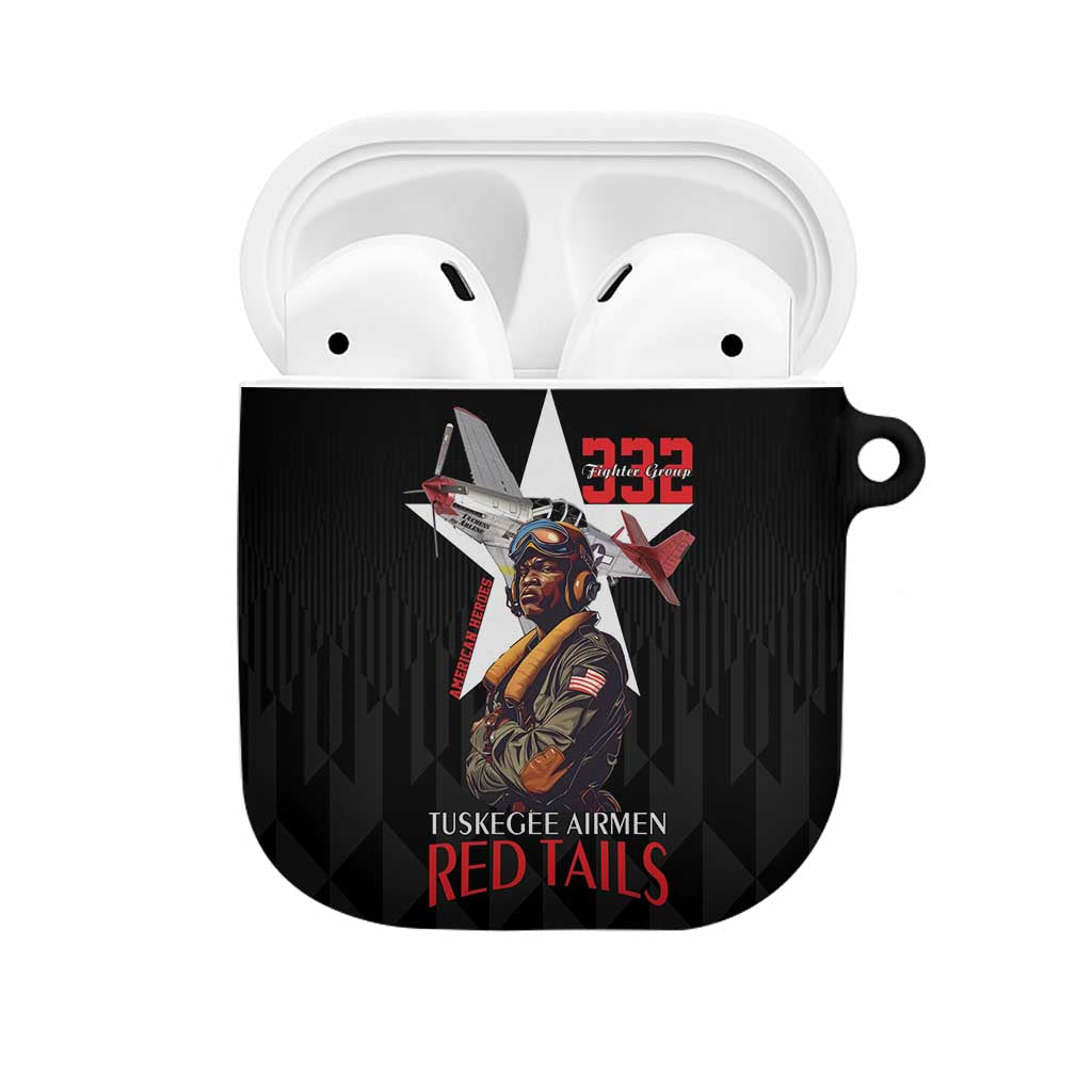 Tuskegee Airmen Red Tails Legacy AirPods Case African American Pilots - Black