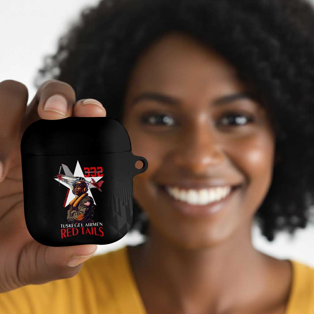 Tuskegee Airmen Red Tails Legacy AirPods Case African American Pilots - Black