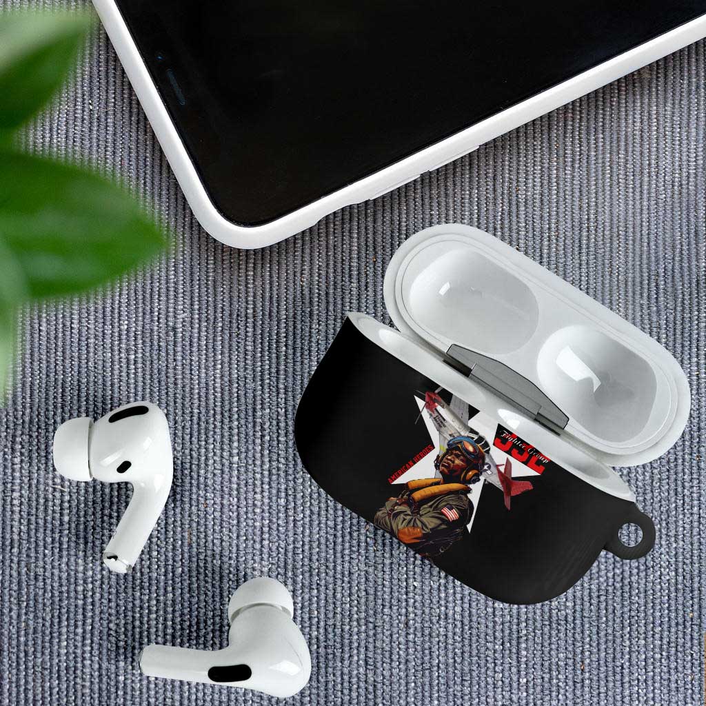 Tuskegee Airmen Red Tails Legacy AirPods Case African American Pilots - Black