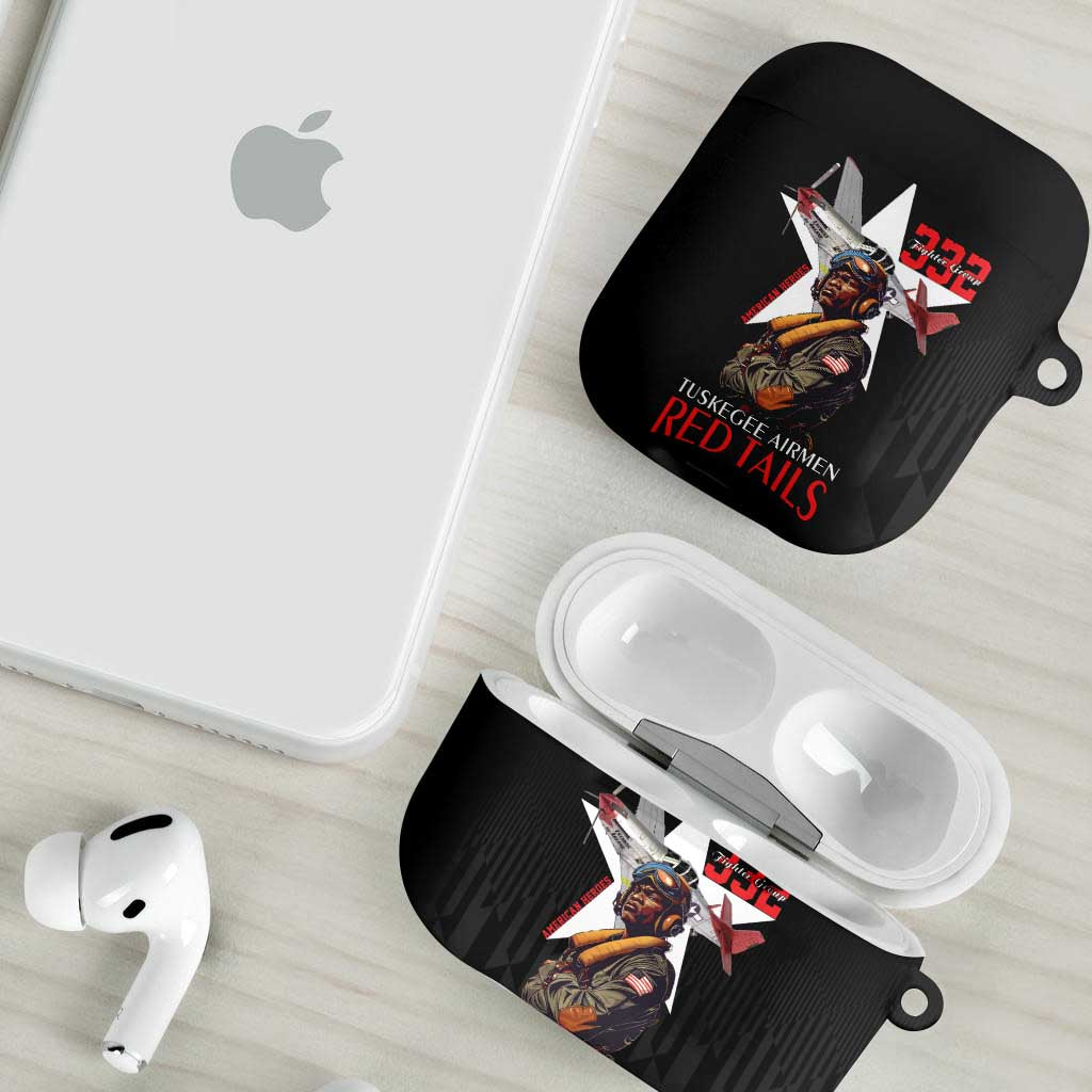 Tuskegee Airmen Red Tails Legacy AirPods Case African American Pilots - Black