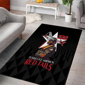 Tuskegee Airmen Red Tails Legacy Area Rug African American Pilots - Black - African Pride