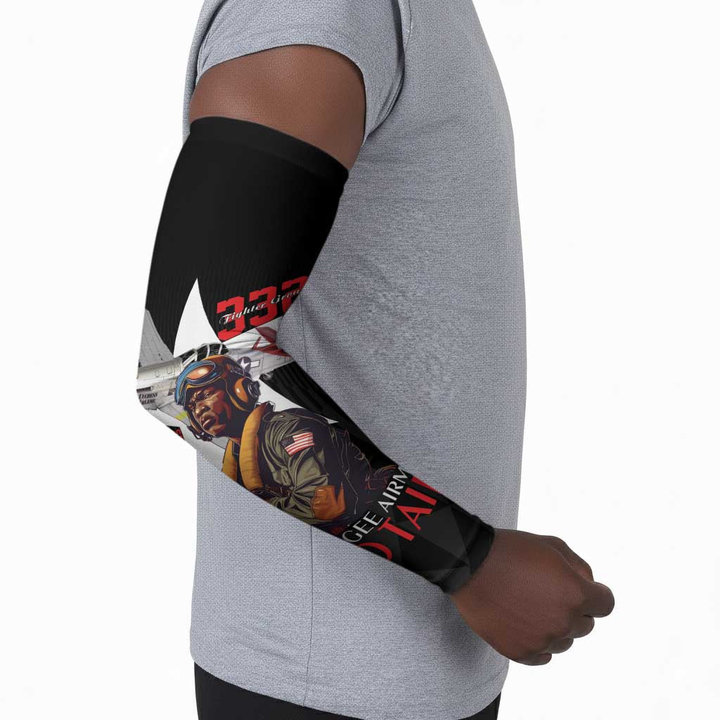 Tuskegee Airmen Red Tails Legacy Arm Sleeves African American Pilots - Black