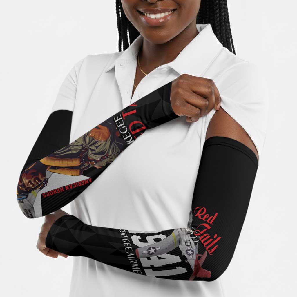 Tuskegee Airmen Red Tails Legacy Arm Sleeves African American Pilots - Black